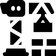 construction glyph icon. Strong and solid vector icon for websites, mobile interfaces, presentations, and visual branding. High quality and easy to edit.
