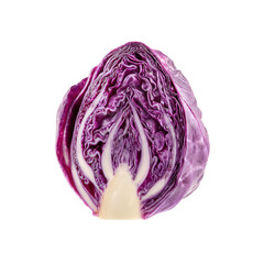 Obraz premium Halved Red Cabbage, Vibrant Purple Vegetable Close-up