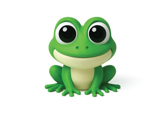 Cute Cartoon Frog Character 3d vector
