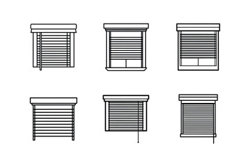 window blinds icon line art vector illustration
