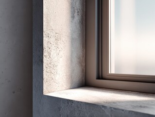 Sunlight on a Concrete Window Sill