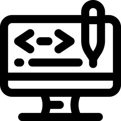 code editor line icon. Clean and minimalist vector icon for websites, mobile apps, presentations, and logos. Fully scalable and customizable for any project.