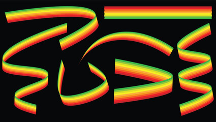 3D Glossy Neon Rainbow Ribbon Text Effect on Black Background