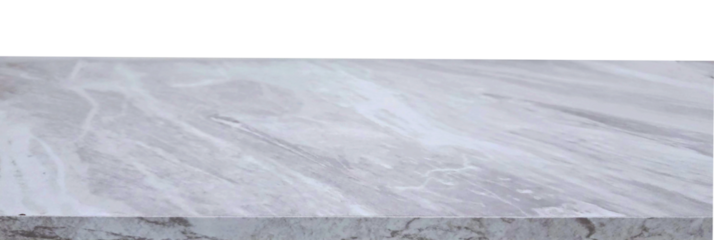 Smooth marble tabletop with natural light gray veining, isolated against a white background, perfect for product presentation or food photography 