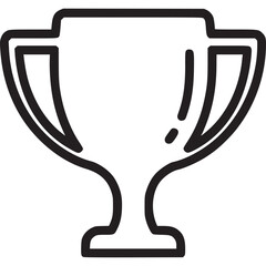 Trophy icon isolated on white background representing success, achievement, and victory in competitions, symbolizing the prize for the champion and the reward for excellence
