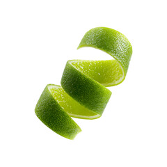 Spiraling Lime Peel Fresh Zest and Citrus Burst