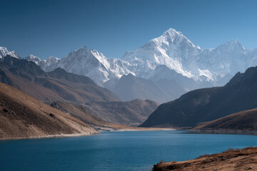 Naklejka premium explore breathtaking beauty of top mountains around world where stunning landscapes unfold