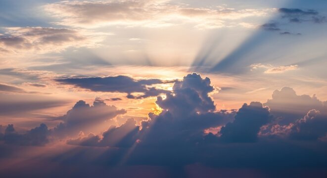 Ephemeral sky canvas featuring diffused sunlight and ethereal cloud formations painting the
