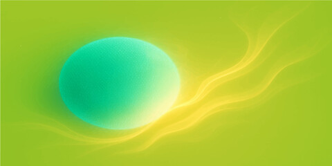 Colorful Easter eggs on blue background with bright sunlight and sky elements
