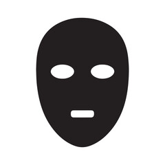  Black Ski Mask Silhouette Icon for Security, Crime, and Disguise Concepts