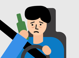 Drinking and driving problem illustration