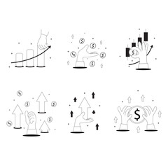 Financial Growth and Investment Icon Set