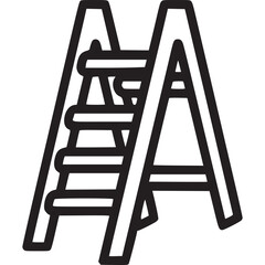 Ladder icon isolated on white background, symbolizing construction, repair, and access to heights, suitable for safety and industrial related projects