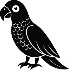 Fototapeta premium Parrot Vector Silhouette Art Icon