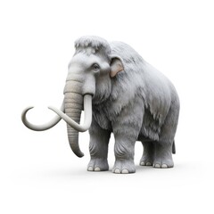 Obraz premium Woolly Mammoth isolated on white, a glimpse into ancient prehistoric wildlife