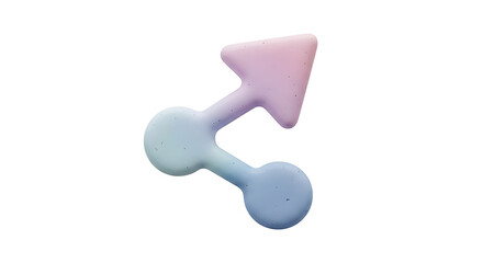 Pastel colored share icon on a black background.