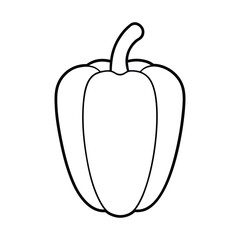outline bell pepper with stem on a white background