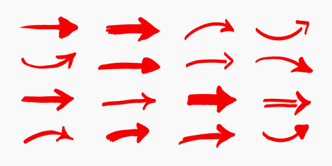 red grunge arrow vector