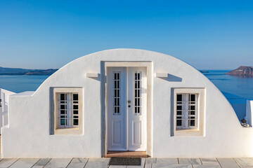 white house in santorini greece