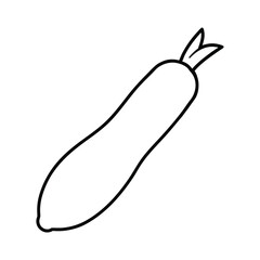  outline daikon radish on a white background 
