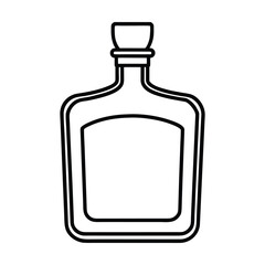  outline flask of whiskey on a white background.