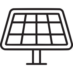 Solar panel icon isolated on white background, representing renewable energy, clean power generation, and sustainable technology in a simple and modern design for web and mobile