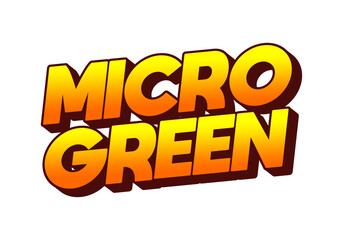 A vibrant logo featuring the words MICRO GREEN in bold, stylized typography with a gradient from yel