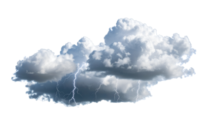 Cloud and Lightning: Dramatic image of a cumulus cloud, illuminated by electric lightning, representing the raw power of the atmosphere.