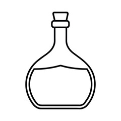  outline flask of whiskey on a white background 