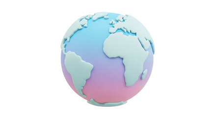 Obraz premium Pastel colored 3d model of the earth.