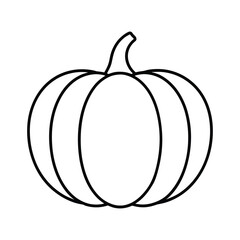 outline pumpkin with stem on a white background.