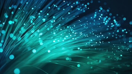 Glowing Fiber Optic cable transmitting data &ndash; abstract Background