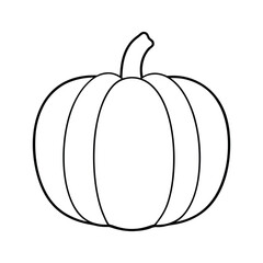 outline pumpkin with stem on a white background.
