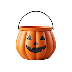 Halloween pumpkin with horror face on transparent background, cutout