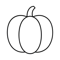 outline pumpkin with stem on a white background.