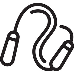 Illustration of a jump rope isolated on white background, symbolizing fitness, exercise, and cardio workouts for a healthy and active lifestyle
