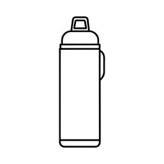  outline thermos flask on a white background 