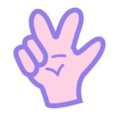 Obraz premium Cute Kpop Finger Heart Hand Gesture in Pastel Pink and Purple for Korean Fan Art and Sticker Designs.