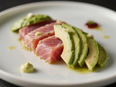 Fresh layers, bold flavors, clean plating,Tuna meets avocado – a match made in culinary heaven
