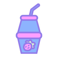 Kpop Themed Strawberry Milk Drink in Pastel Cup with Straw for Fandom Stickers and Cute Design Sets.
