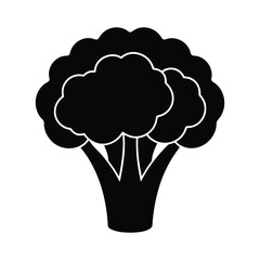 silhouette illustration cauliflower head 