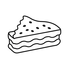 outline lasagna with cheese and herbs 