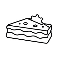 outline lasagna with cheese and herbs 