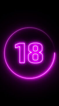 Glowing neon line Countdown timer from 25 to 0 seconds real time. Modern flat design of countdown animation isolated on transparent background with alpha channel 25 Countdown Timer on black Background