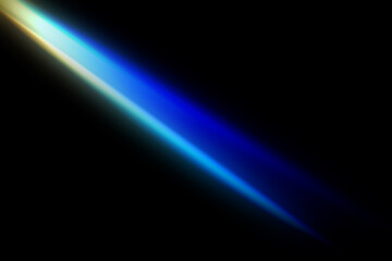 A vibrant blue light ray against a dark backdrop.