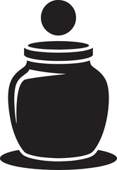 Pottery Jar Silhouette with Lid Representing Ceramics and Craftsmanship