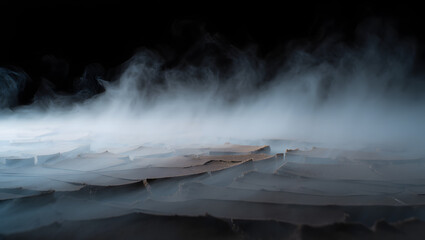 Atmospheric Smoke: Mysterious fog and smoke form captivating layers, creating an ethereal effect, in an atmospheric scene.