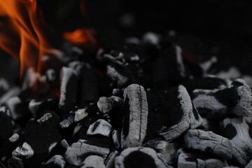 hot coals burning