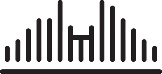 Sound Wave Equalizer Icon Vector Illustration Symbolizing Audio Frequency and Music
