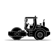 Yellow toy construction tractor vehicle isolated on a white background